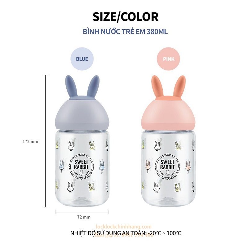 Bình nước trẻ em Lock&Lock Cute Bottle 380mL - ABF652