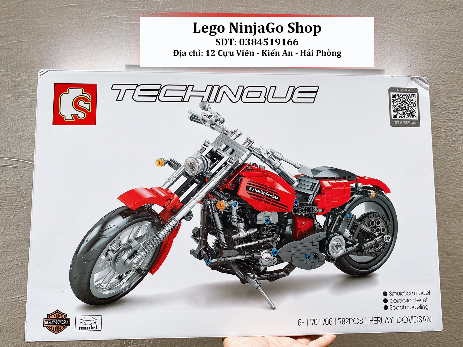 Bộ lắp ráp xếp hình Lego Technic Sembo 701706 : Xe Motor phân khối lớn