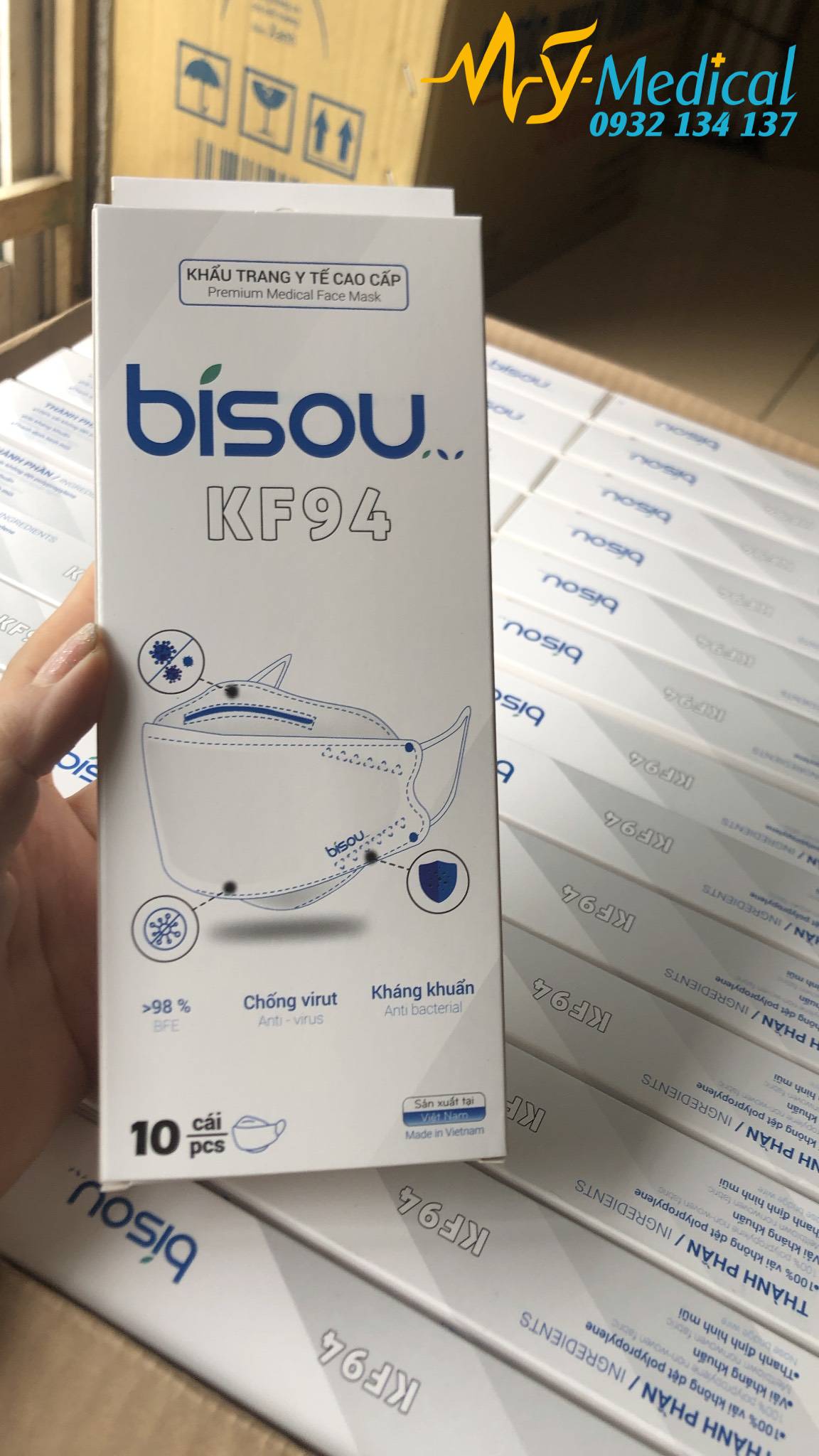 [HCM]Khẩu trang Bisou KF94 (hộp 30 cái)