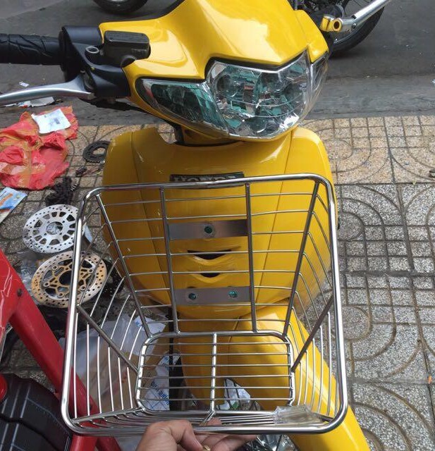 Rổ xe wave nhỏ inox 10li