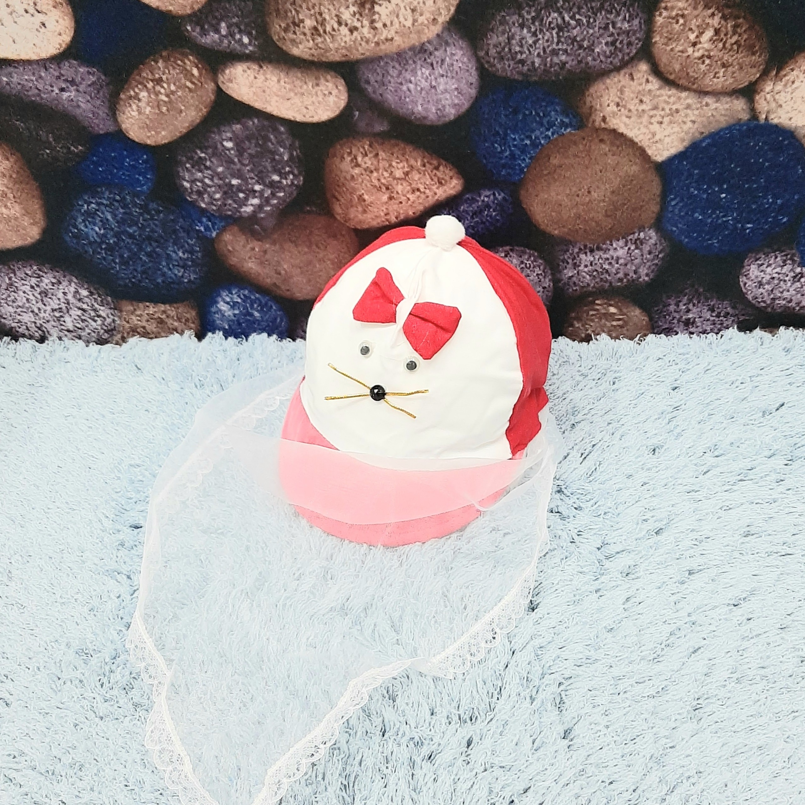 Mũ có voan cho bé sơ sinh dưới 3 tháng