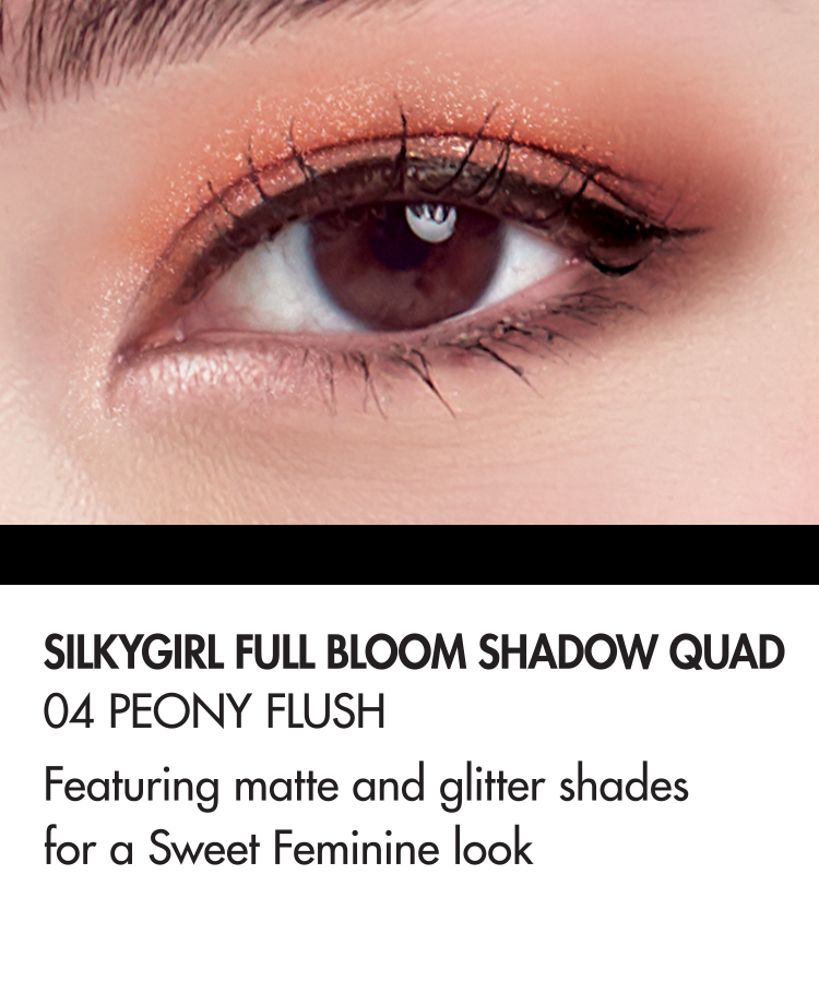 Bảng phấn mắt 4 ô màu nhũ lấp lánh silkygirl full bloom shadow quad
