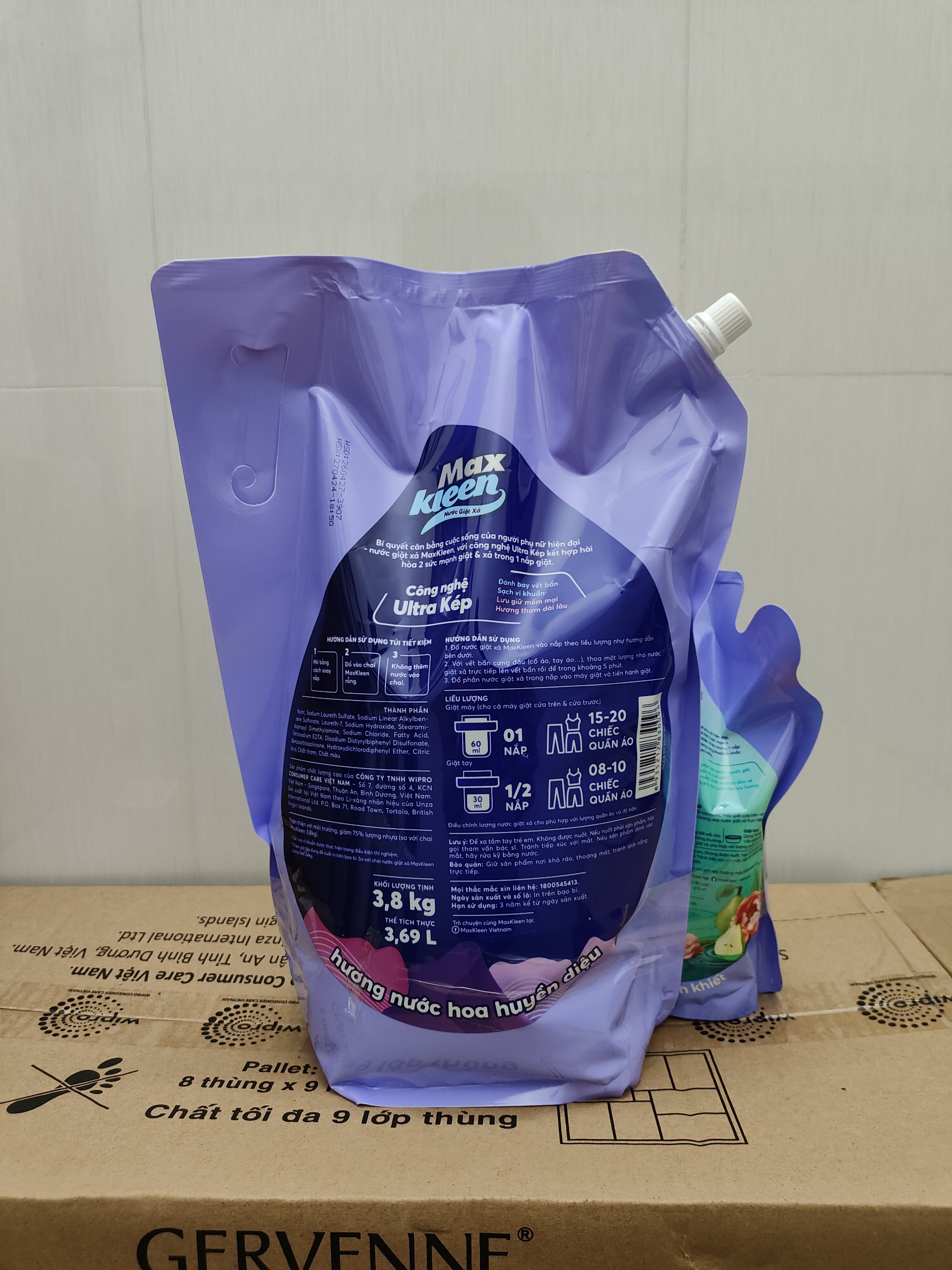 Nước Giặt Xả Maxkleen 3.8kg + túi 600g