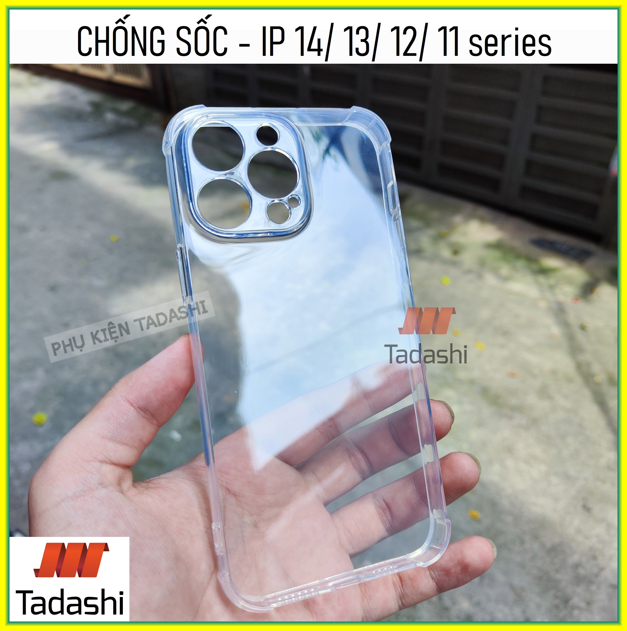 Ốp Lưng Chống Sốc Iphone 15 Pro/ 15 Pro Max, Iphone 16 Pro Max/ IPhone 14 Pro/ 14 Pro Max, Iphone 13/ 13 Pro/ 13 Pro Max, Iphone 11 Pro Max/ 12/ 12 Pro/ 12 Pro Max Dẻo Trong Suốt, Chống Sốc 4 Góc Có Gờ Bảo Vệ Camera