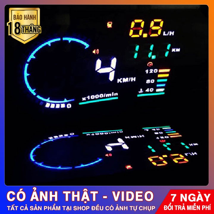 Bộ Hiển Thị Tốc Độ Lên Kính Lái Ô Tô HUD A8 [Bảo Hành 18 Tháng]-  Hiển Thị Đẹp, Đầy Đủ Thông Số