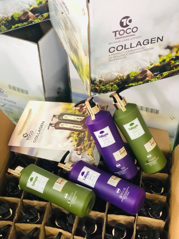 [CHÍNH HÃNG] BỘ DẦU GỘI + XẢ TOCO COLLAGEN KÍCH THÍCH MỌC TÓC (2 CHAI 785ML)