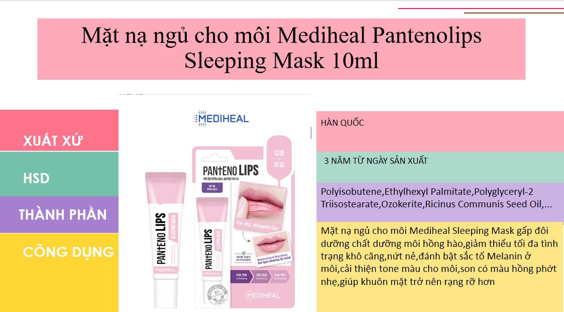 Son dưỡng môi Mediheal Labocare Panteno Lips 10ml