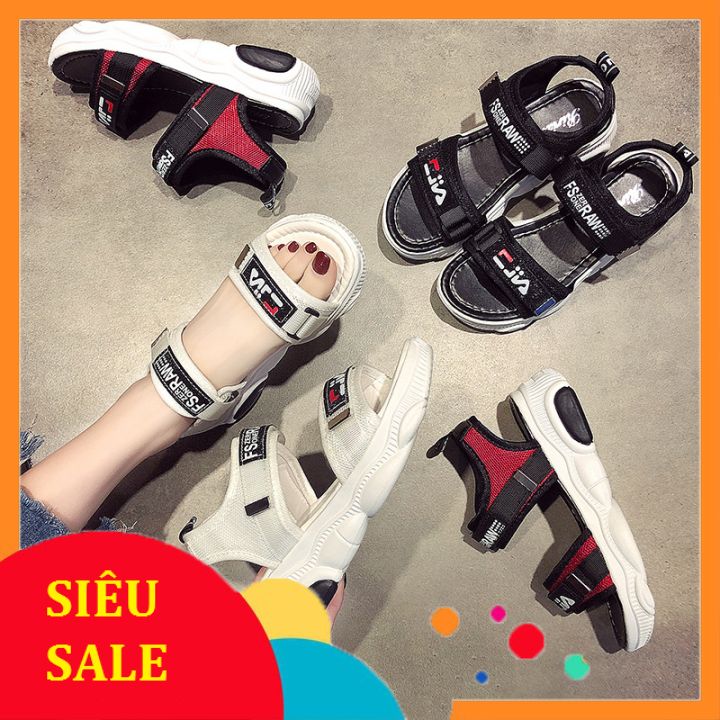 Sandal nữ đế gấu 2 màu ( trắng+đen)