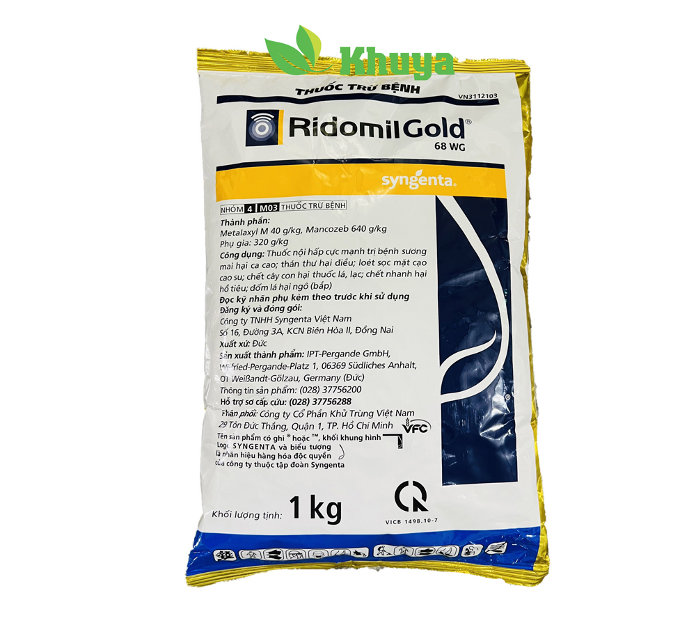 Thuốc trừ bệnh Ridomil Gold 68WG 1kg chính hãng Syngenta