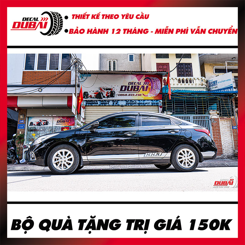 Tem Dán Sườn Xe Accent Đơn Giản