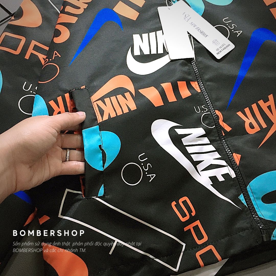 [Ảnh + video thật] Áo khoác dù style thễ thao phối full LOGO