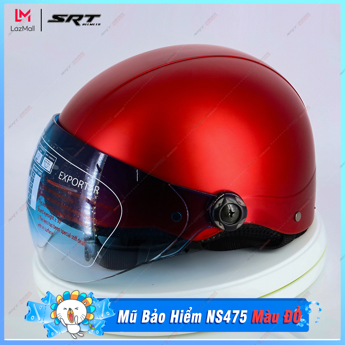 Mũ bảo hiểm nửa đầu có kính - nón 1/2 có kính chống uv