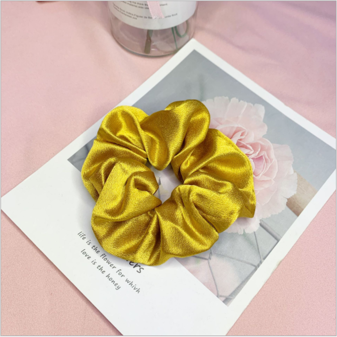 Dây Cột Tóc Scrunchies Vải Trơn Bóng