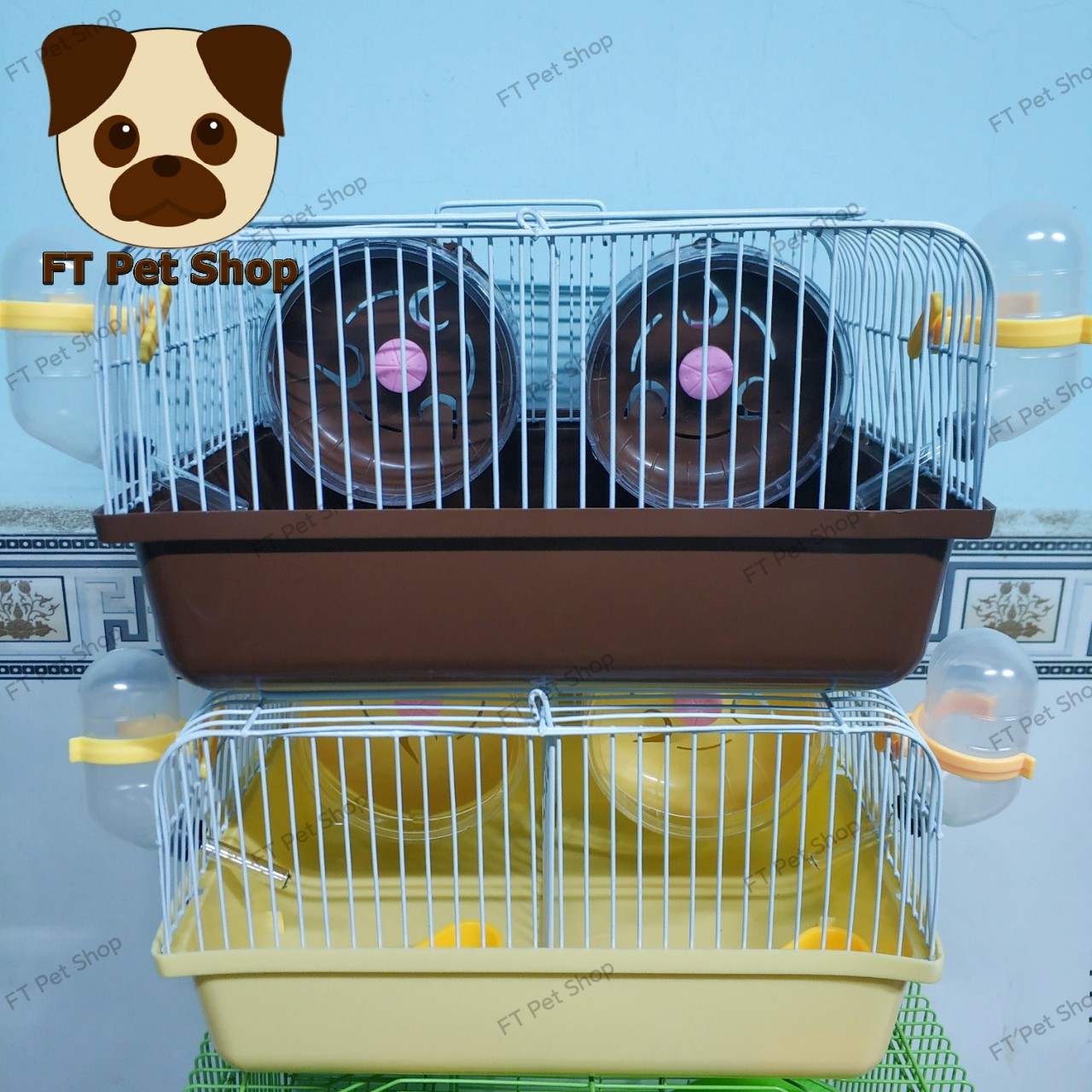 Lồng Đôi Nuôi Hamster 27*21*15cm