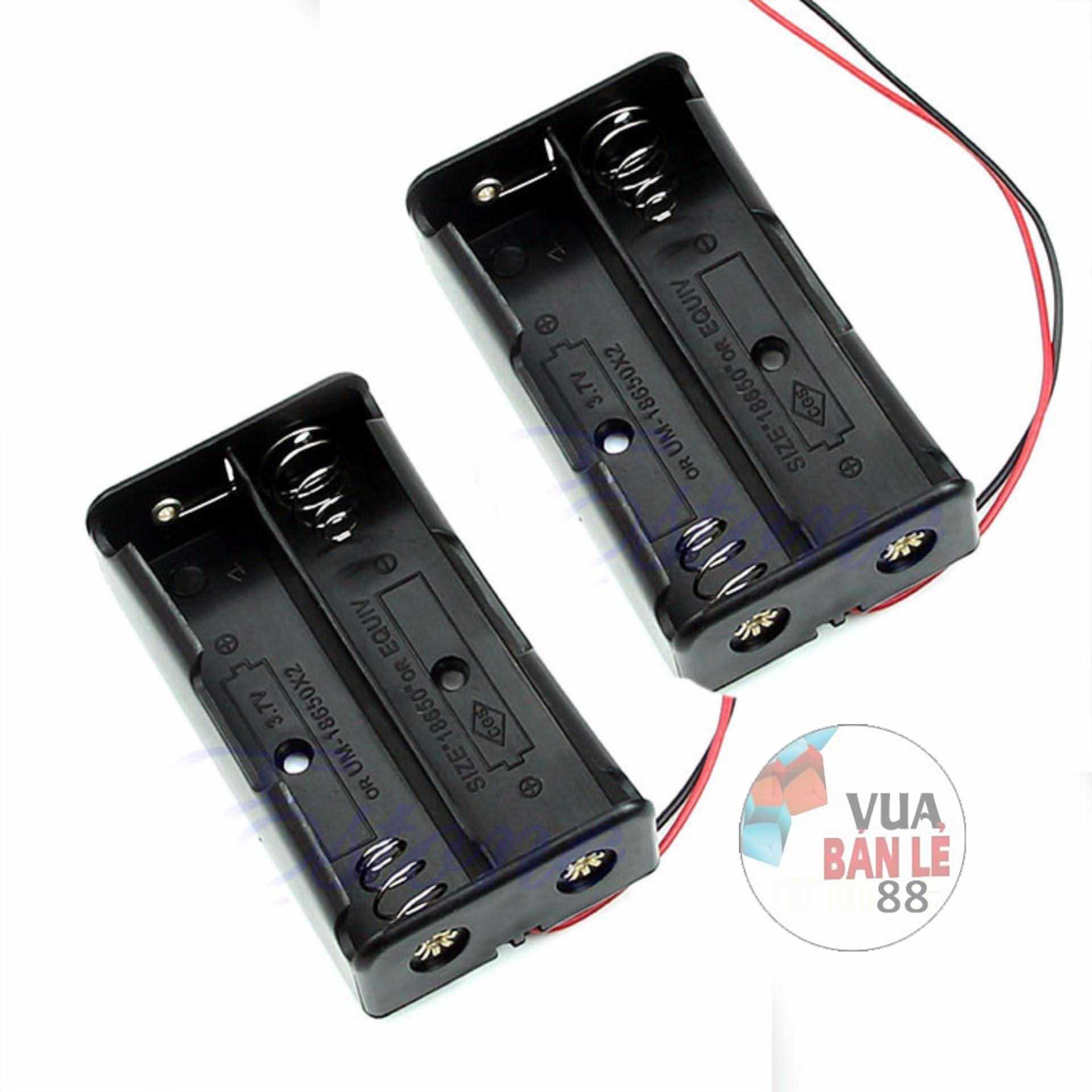 Bộ 2 Hộp Đế Đựng Pin 3,7V 18650 nối tiếp 2Pin