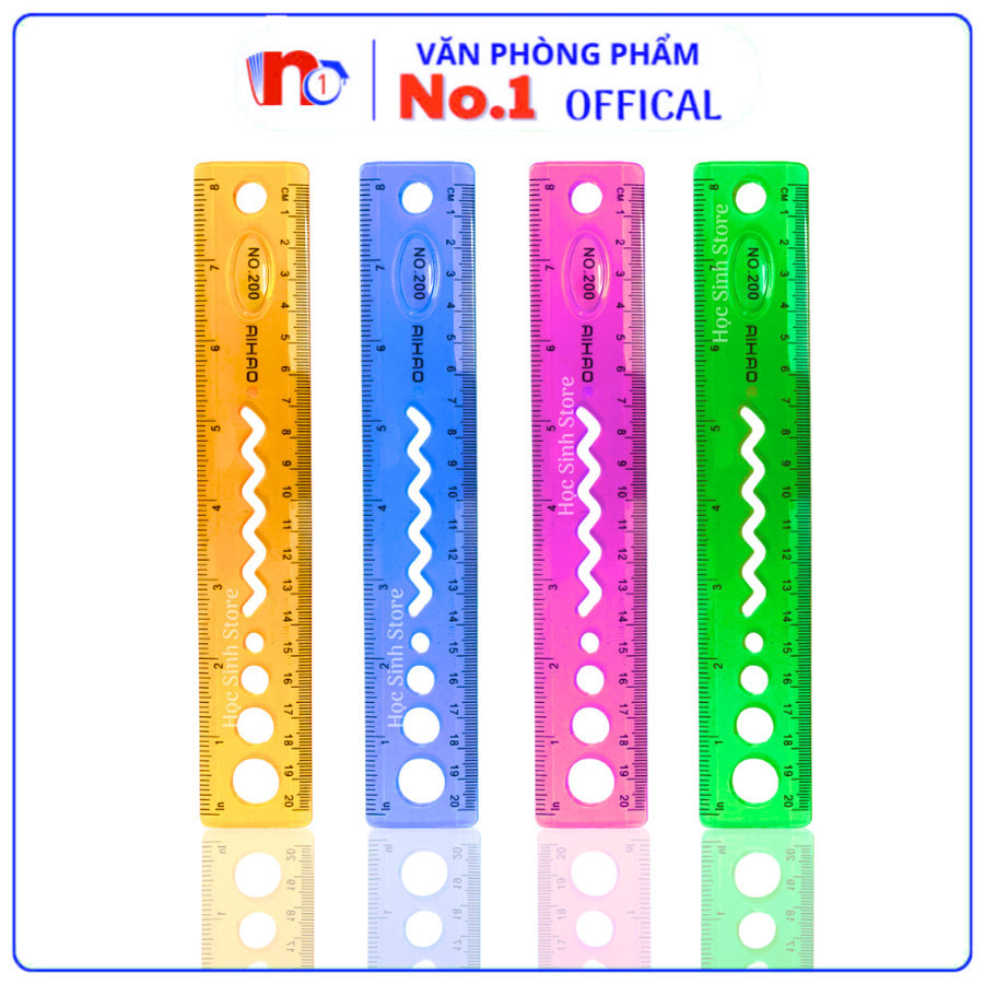 Thước Dẻo Màu 20cm Aihao No.200 ( Giao màu ngẫu nhiên )