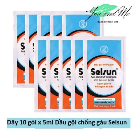 (20 gói x5ml) Dầu gội chống gàu Selsun 1%