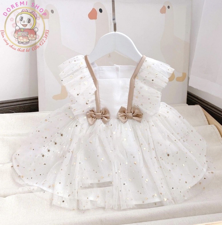 Đầm công chúa sao nơ sau cho bé size (9-43Kg)