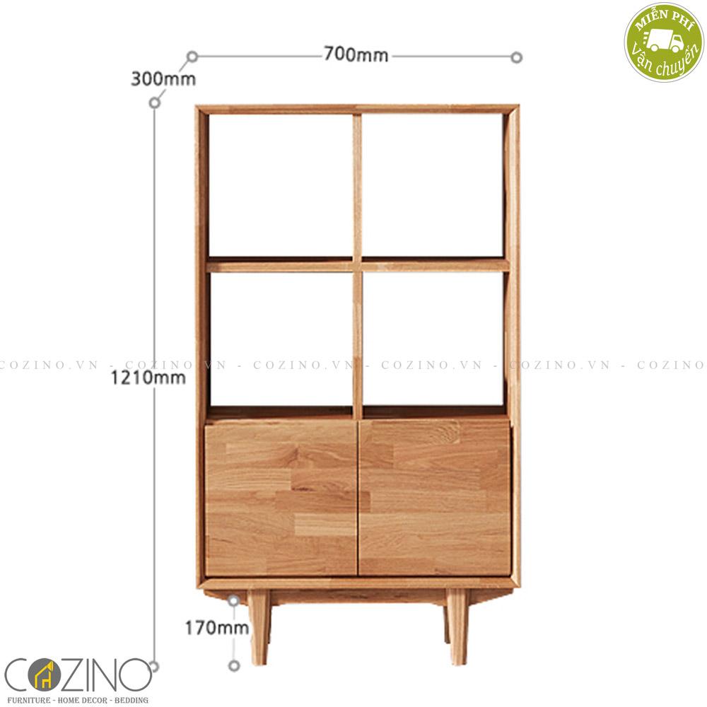Tủ kệ sách lưu trữ Calla gỗ cao su