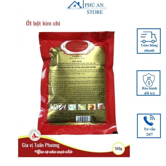 Bột ớt/ Ớt Bột Kim Chi Hàn Quốc 100 Gam ( Gói )