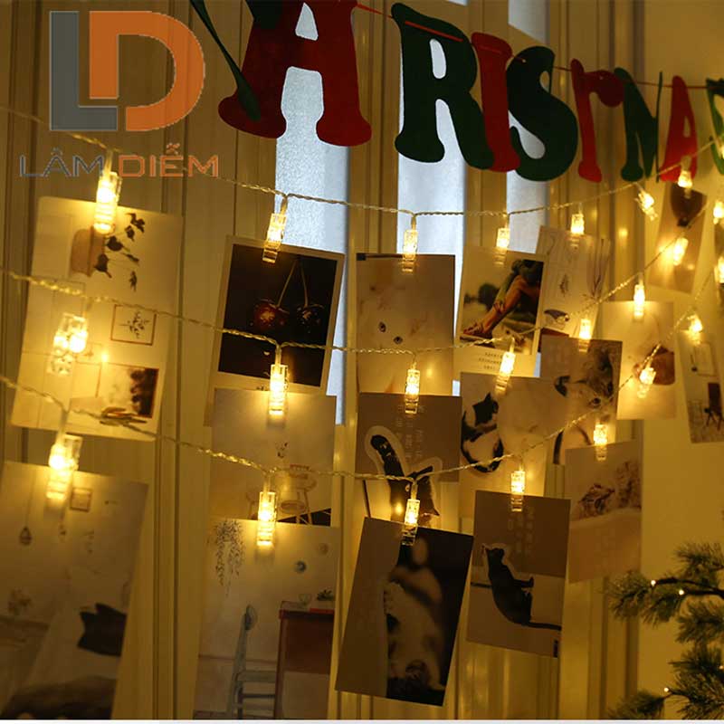 Dây đèn led 4m 20 bóng đèn kẹp ảnh