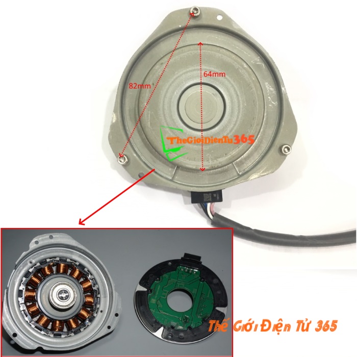Động cơ brushless không chổi than 12v dc 100w 5380rpm trục 8mm