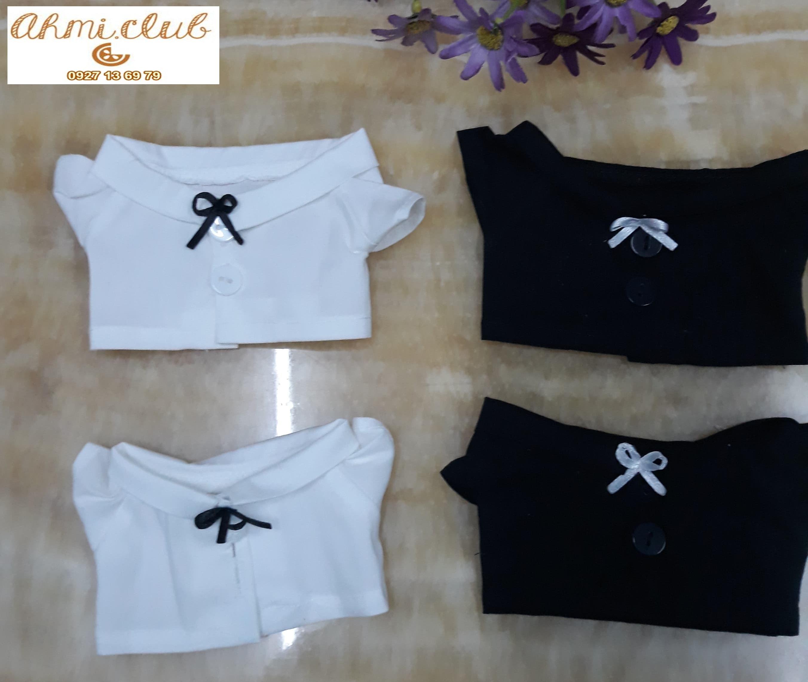 Outfit doll 23 - 25 kpop áo sơ mi đen - trắng
