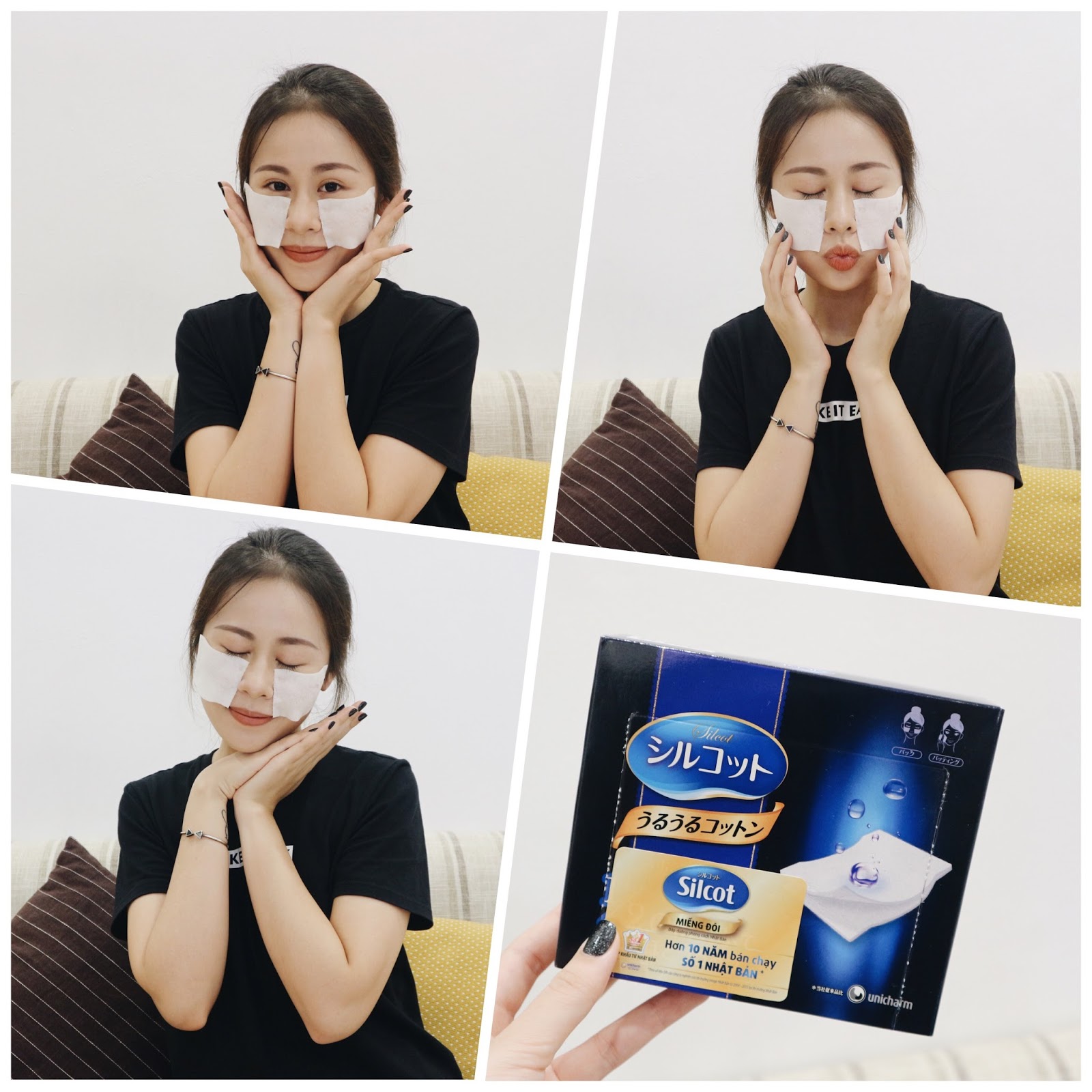 Bông tẩy trang Silcot Unicharm Nhật Bản
