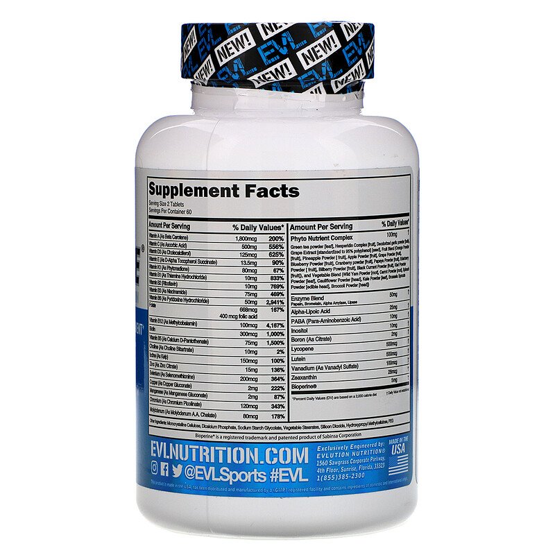 [HCM] [Khuyến mãi] Vitamin tổng hợp, EVLution Nutrition, VitaMode, High Performance Multivitamin, 120 Tablets