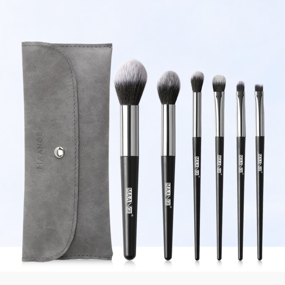 Maange 6 PCs makeup brush set with portable cosmetic bag