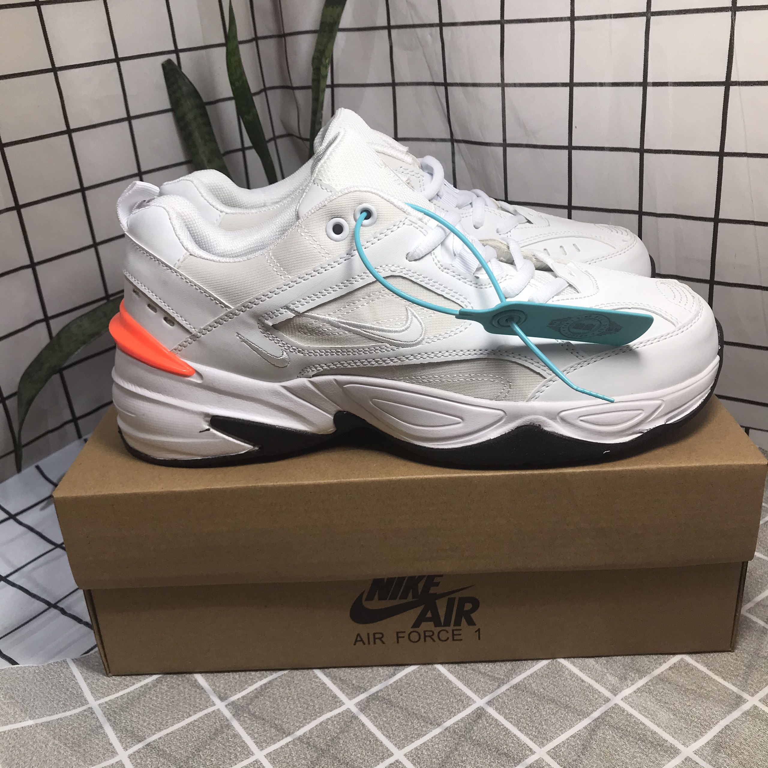 Giày M2K Tekno trắng gót cam nam nữ siêu hot [Tặng hộp]