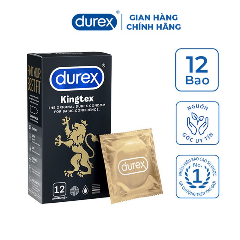 Bao Cao Su Durex Kingtex Ôm Sát Bôi Trơn Size 49mm Kingtex Hasaki Sản Phẩm Chính Hãng
