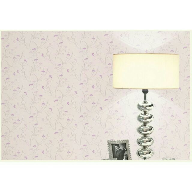 45cm x 5m dài giấy dán tường pvc - hoa lá cỏ tím st034
