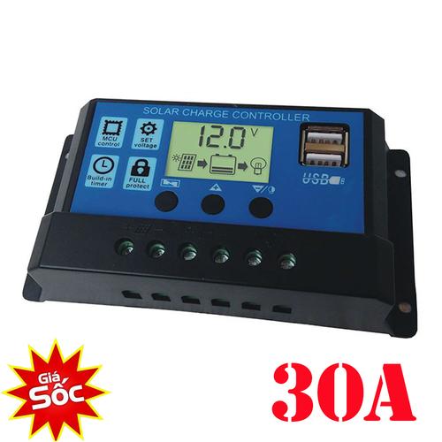 Bộ điều khiển sạc năng lượng mặt trời 30A/ 360W Smart power loại tốt nhât tự động nhận bình 12-24A, sạc pin nang lượng mặt trời , pin năng lượng mặt trời,