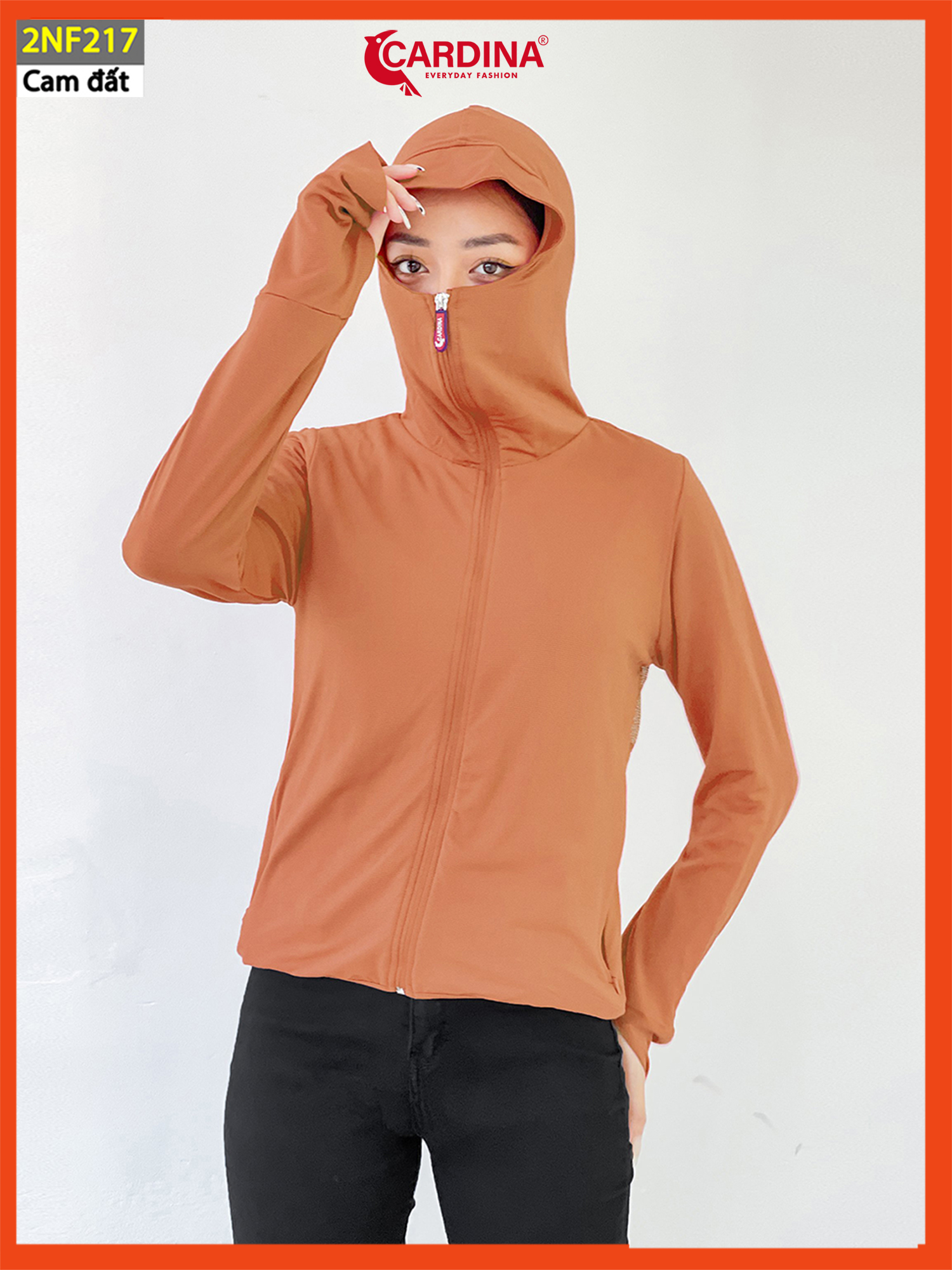 Áo Chống Nắng Nữ 𝐂𝐀𝐑𝐃𝐈𝐍𝐀 2 Lớp Chất Thun Lạnh Cao Cấp Chống Tia UV 2NF2 4NHF01