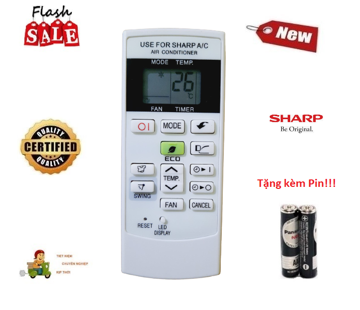 Remote Điều khiển điều hòa Sharp 1&2 chiều Inverter- Hàng tốt các dòng AH-X AH-A AY-A 9000 12000 18000BTU