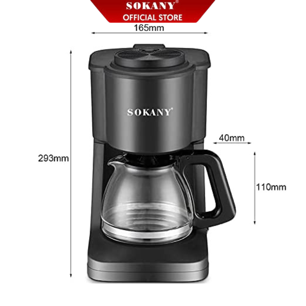 Máy Pha Cafe Đa Năng -Máy Làm Cafe Cho Quán, Văn Phòng, Gia Đình, Công Ty - Máy Pha Cà Phê Giá Rẻ SOKANY SK-124 950W  Giúp Pha Chế Nhanh, Dung Tích 600ml Có Thể Pha 10-12 Tách 1 Lần, Giúp Bạn Dễ Dàng Pha Và Thưởng Thức Những Ly Cà Phê Thơm Ngon.