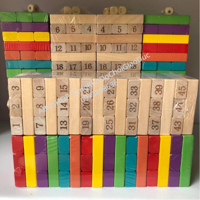 Đồ chơi rút gỗ loại to 48 thanh