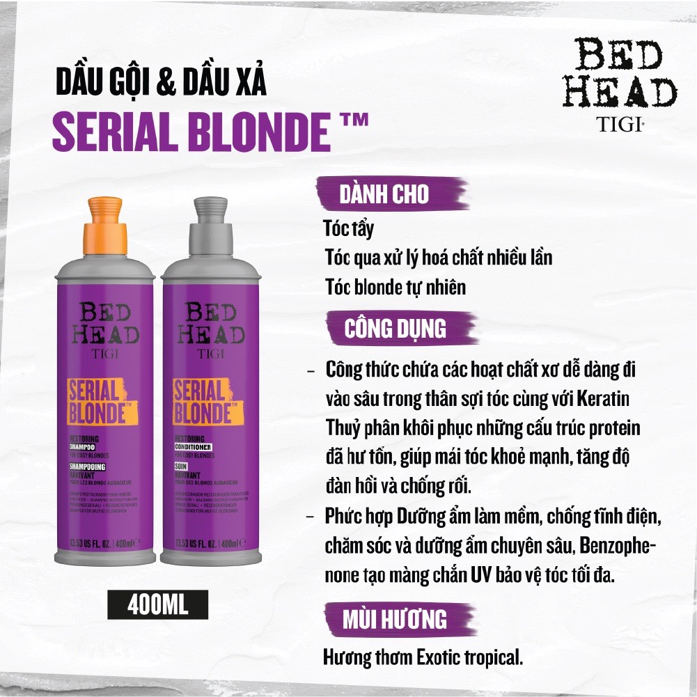 Dầu gội xả Tigi Bed Head 400ML - 600ML - 970ML