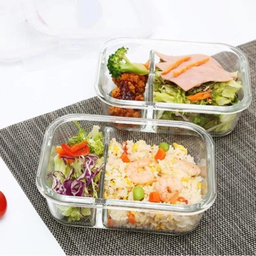 Thố Thủy Tinh hình chữ nhật 2 ngăn