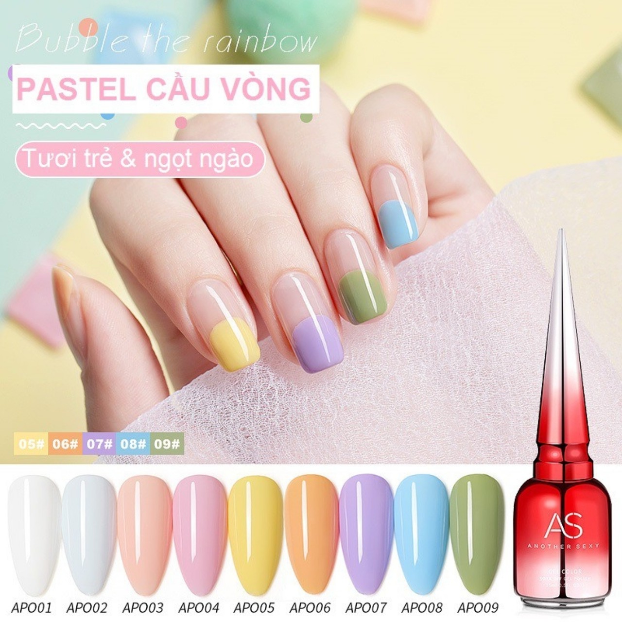 Sơn gel AS - hàng loại 1 - APO pastel - ST123
