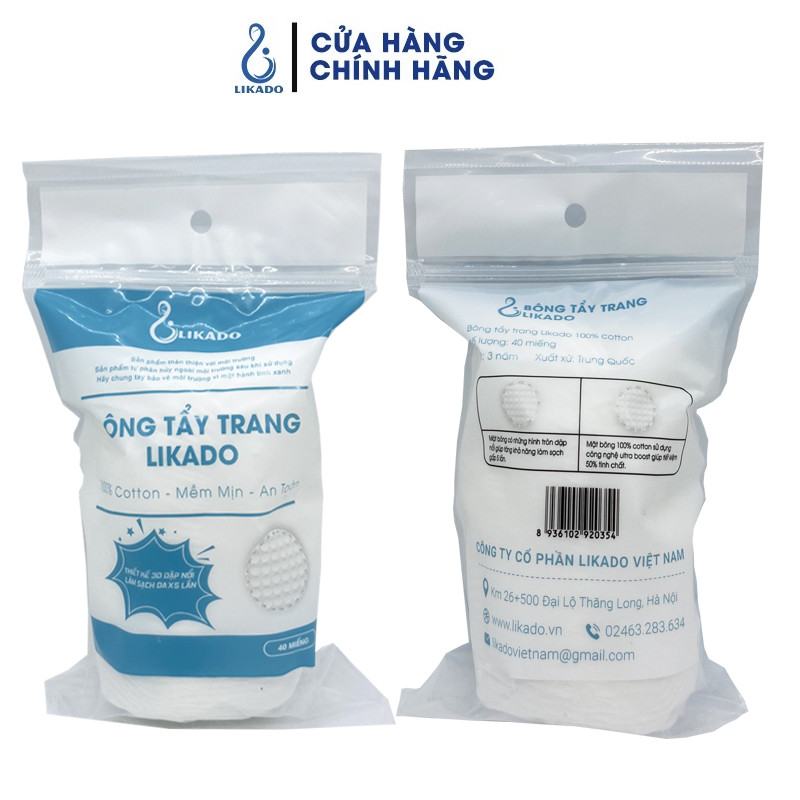 [QUÀ TẶNG KHÔNG BÁN] Bông tẩy trang du lịch tròn 40 miếng