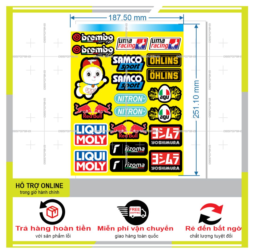 LOGO STICKER DÁN XE MÁY M71  { PHỤNG DECAL }