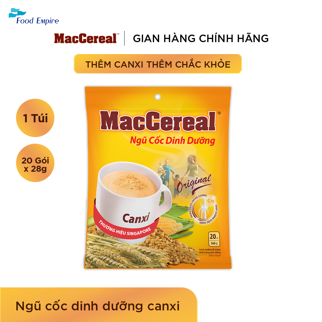 Calcium Nutritional Cereal Powder - Maccereal (Bag of 20 Packs X 28g)