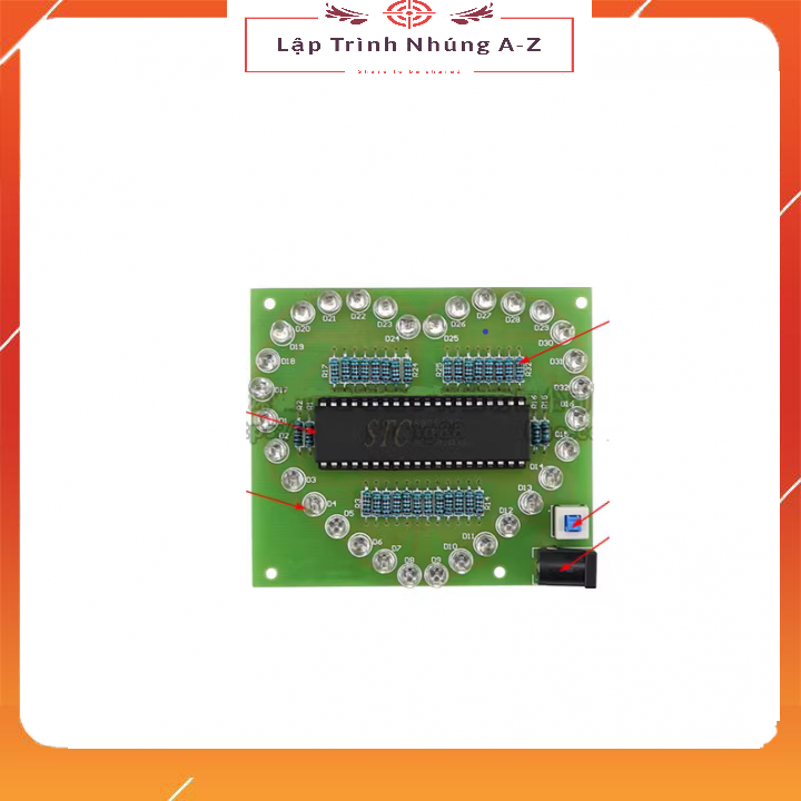 [Lập Trình Nhúng A-Z][G42] Mạch Led Trái Tim 32 Led Đã Nạp Sẵn Code