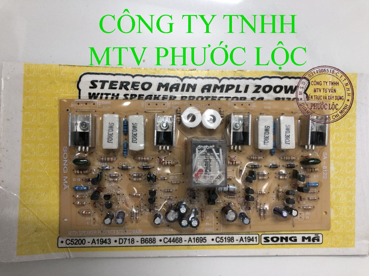 MẠCH CÔNG SUẤT AMPLY 4 SÒ 200W- 2 KÊNH SA8120
