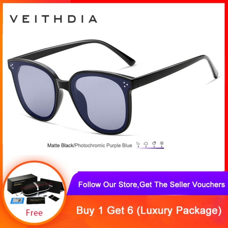 Mua VEITHDIA Unisex Sunglasses Polarized Photochromic Lens Vintage Sun Glasses For Men/Women 8510