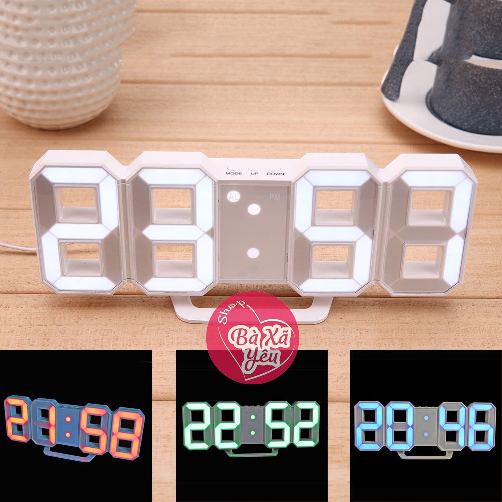 Đồng hồ để bàn đèn LED kiểu dáng sang trọng
