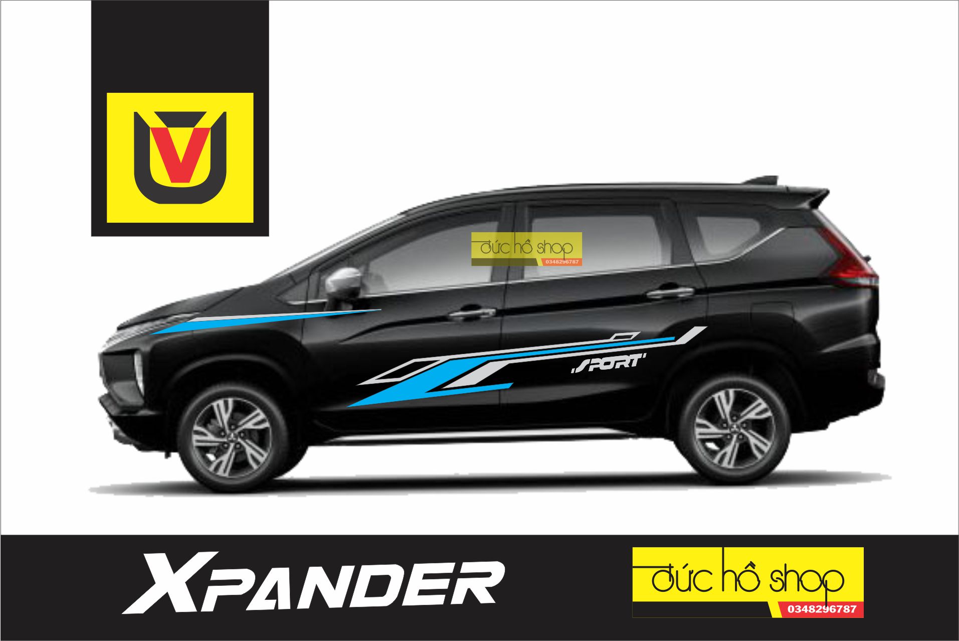 Tem xe Mitsubishi Xpander xe màu đen