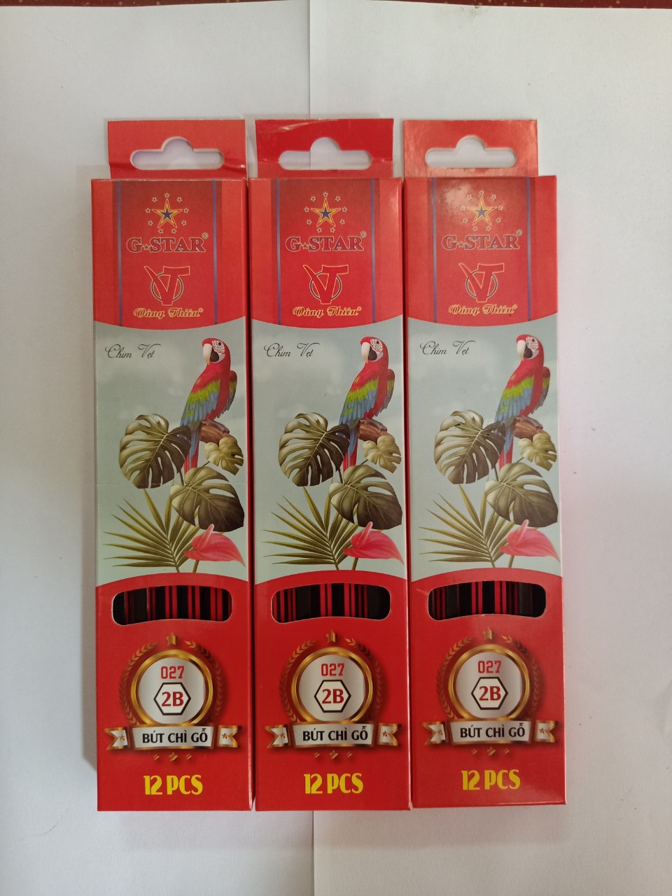 12 CÂY Bút chì đen có gôm 027 -2B (12 cây/hộp)